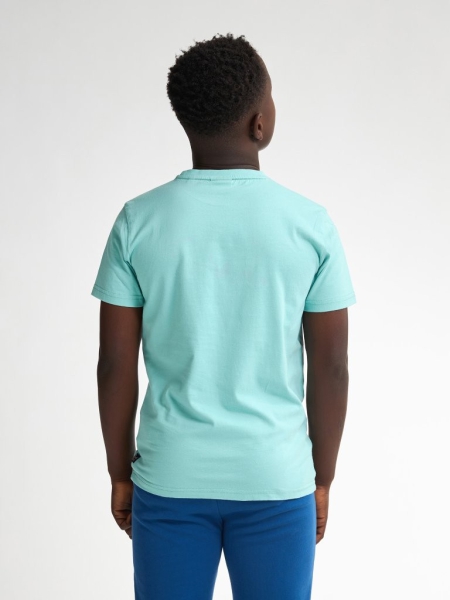 Petrol shirt classic print aqua (B-1050-TSR112-5180)