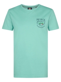 Petrol t-shirt classic print aqua green (B-1050-TSR603-6169)