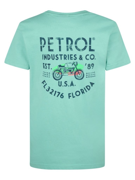 Petrol t-shirt classic print aqua green (B-1050-TSR603-6169)