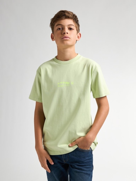 Petrol t-shirt classic print fresh lime (B-1050-TSR683-6171)