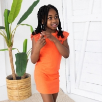 Dress Liva rib cool coral