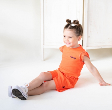 Dress Liva rib cool coral