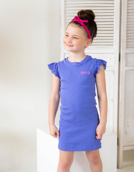 Dress Liva rib popping purple