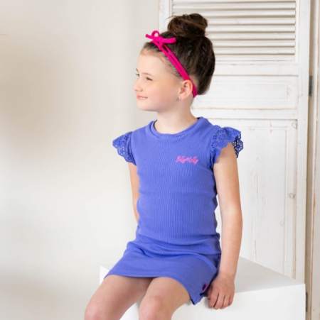 Dress Liva rib popping purple