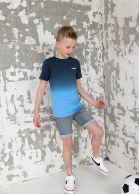 Dip dye shirt Luca crazy navy baby blue