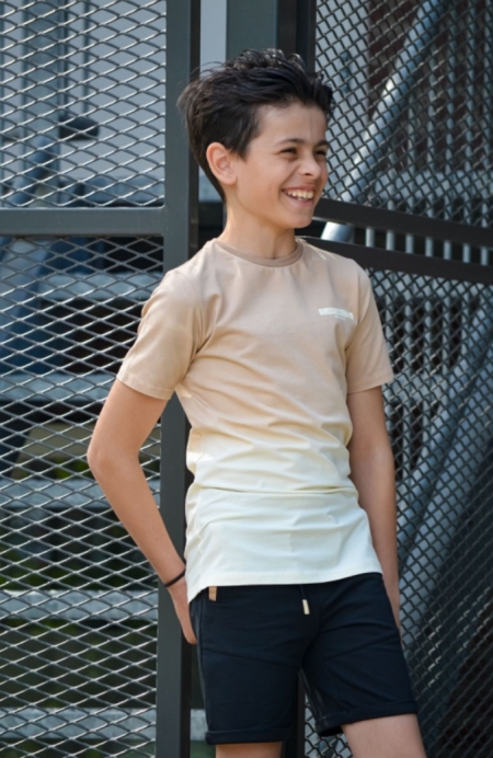 Dip dye shirt Luca cookie coco white