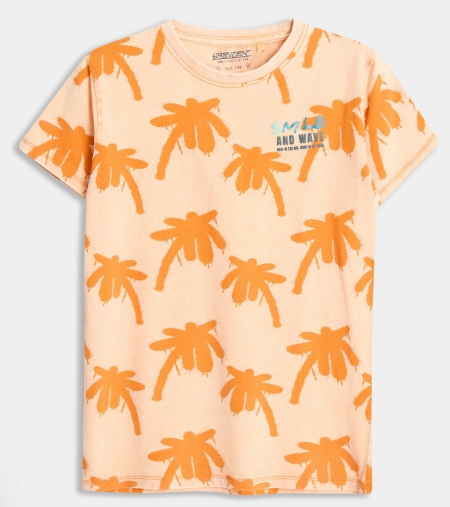 4President shirt Owen mock orange palm aop