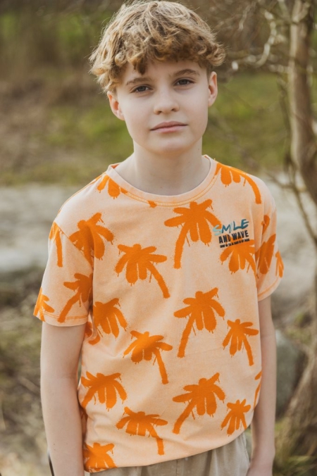 4President shirt Owen mock orange palm aop