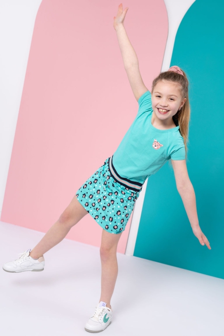 Louder! jurk Bo turquoise panter