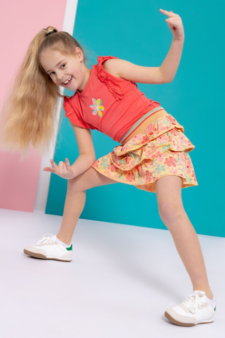 Louder! rok Jade calypso coral tropical flower