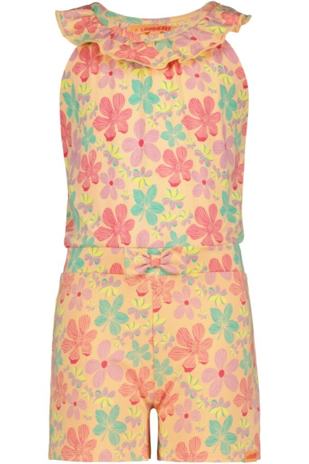 Louder! jumpsuit Lotta calypso coral tropical flower