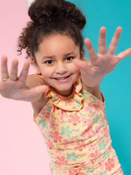 Louder! jumpsuit Lotta calypso coral tropical flower