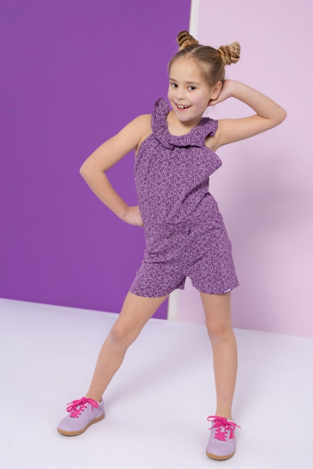 Louder! jumpsuit Lotta crushed grape hearts