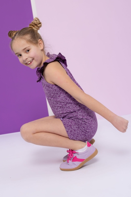 Louder! jumpsuit Lotta crushed grape hearts