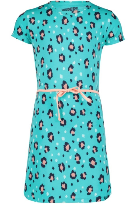 Louder! jurk Lucy turquoise panter