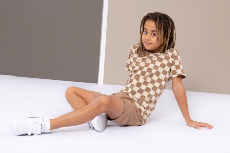 Louder! shirt Mats tawny brown checked