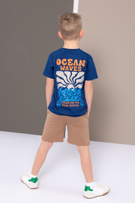 Louder! shirt Menno navy peony