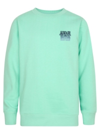 Petrol sweater round neck green aqua (B-1060-SWR113-6182)
