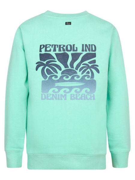 Petrol sweater round neck green aqua (B-1060-SWR113-6182)