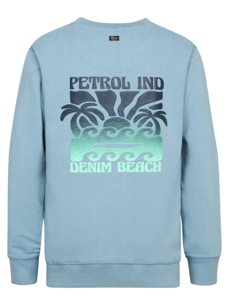 Petrol sweater round neck marble blue (B-1060-SWR113-5195)