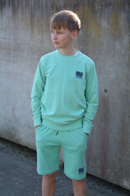 Petrol sweater round neck green aqua (B-1060-SWR113-6182)