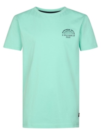 Petrol t-shirt classic print green aqua (B-1060-TSR114-6182)