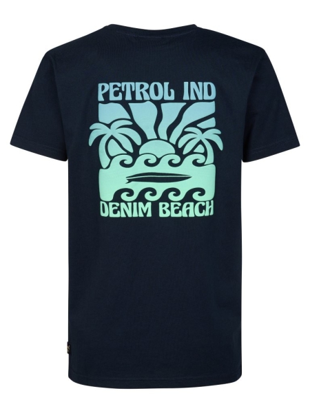 Petrol t-shirt classic print navy blue (B-1060-TSR117-5178)