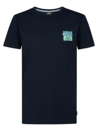 Petrol t-shirt classic print navy blue (B-1060-TSR117-5178)