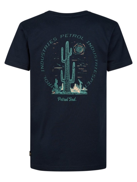 Petrol t-shirt classic print navy blue (B-1060-TSR118-5178)