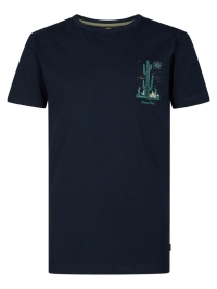 Petrol t-shirt classic print navy blue (B-1060-TSR118-5178)