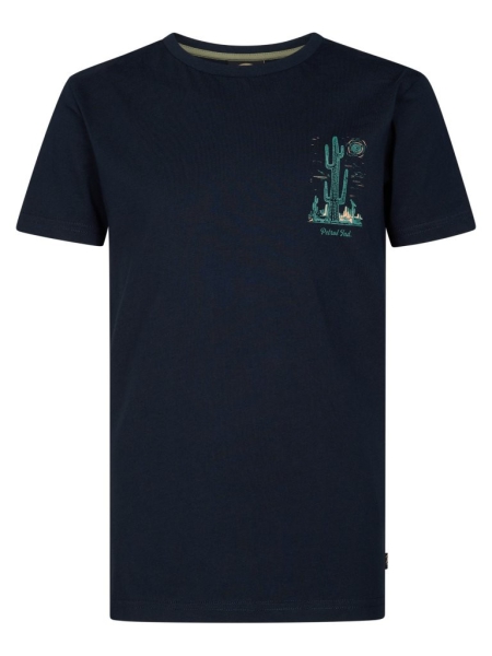 Petrol t-shirt classic print navy blue (B-1060-TSR118-5178)
