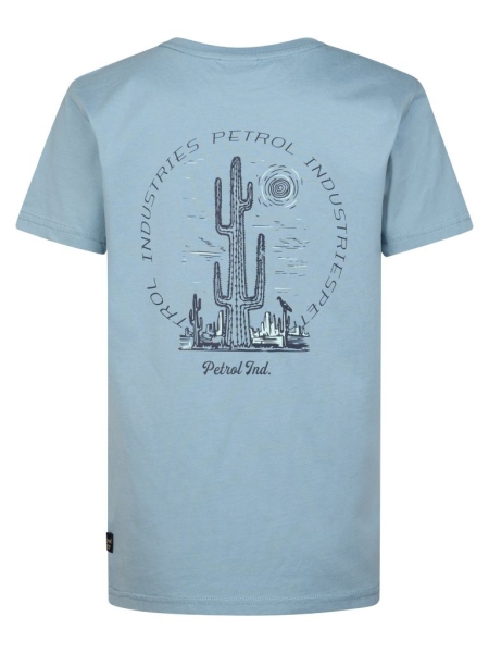 Petrol t-shirt classic print marble blue (B-1060-TSR118-5195)