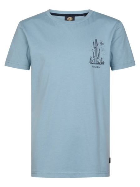 Petrol t-shirt classic print marble blue (B-1060-TSR118-5195)