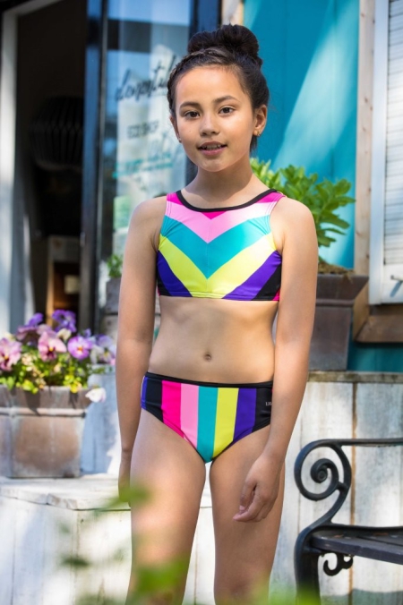 B.Nosy bikini rainbow stripe (Y201-5010-924)