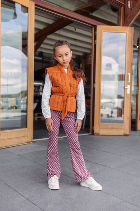 B.Nosy retro jacquared flared broek fandango pink (Y212-5601-215)