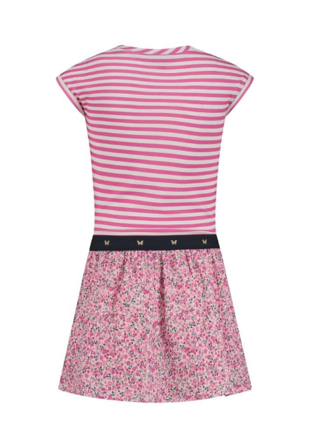 Chaos and Order jurk Marina mini flower pink stripe