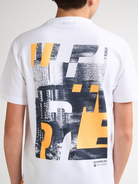 Petrol t-shirt classic photo print bright white (B-1060-TSR676-0000)