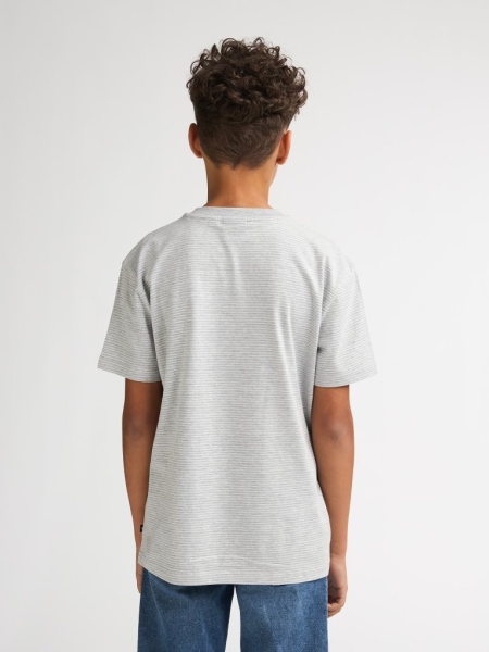 Petrol t-shirt antique white melee gestreept (B-1060-TSR637-0009)