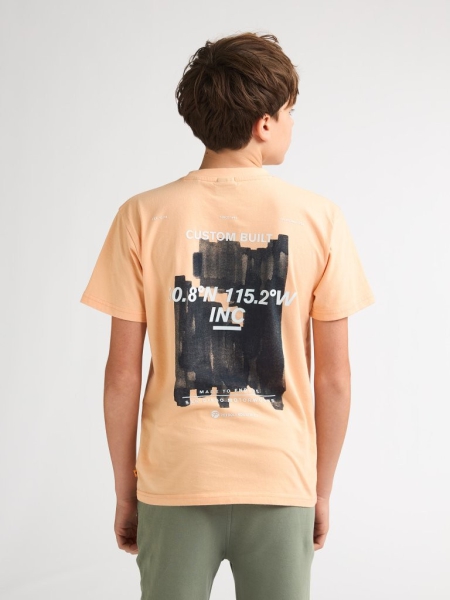 Petrol t-shirt classic print tropical orange (B-1060-TSR675-2125)
