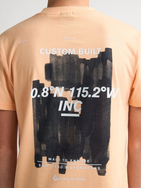 Petrol t-shirt classic print tropical orange (B-1060-TSR675-2125)