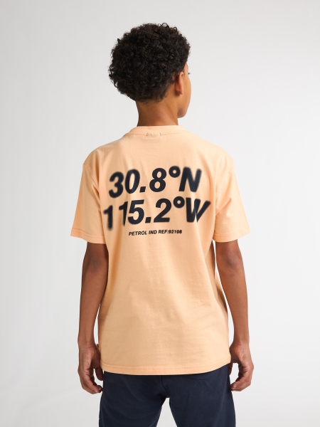 Petrol t-shirt classic print tropical orange (B-1060-TSR695-2125)