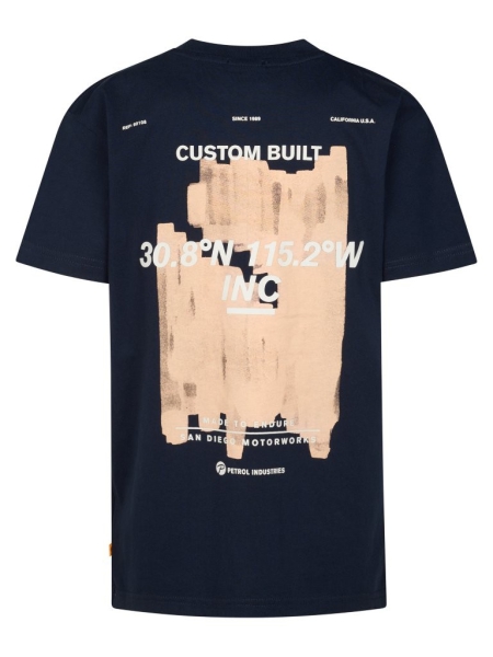 Petrol t-shirt classic print navy blue (B-1060-TSR675-5178)