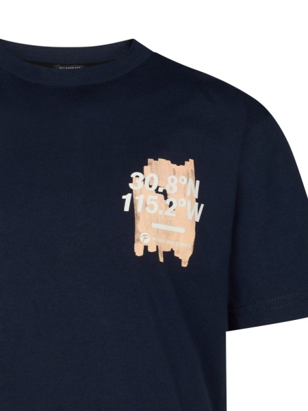 Petrol t-shirt classic print navy blue (B-1060-TSR675-5178)