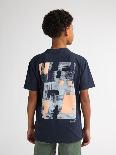 Petrol t-shirt photo print navy blue (B-1060-TSR676-5178)