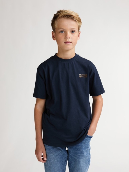 Petrol t-shirt classic print navy blue (B-1060-TSR712-5178)