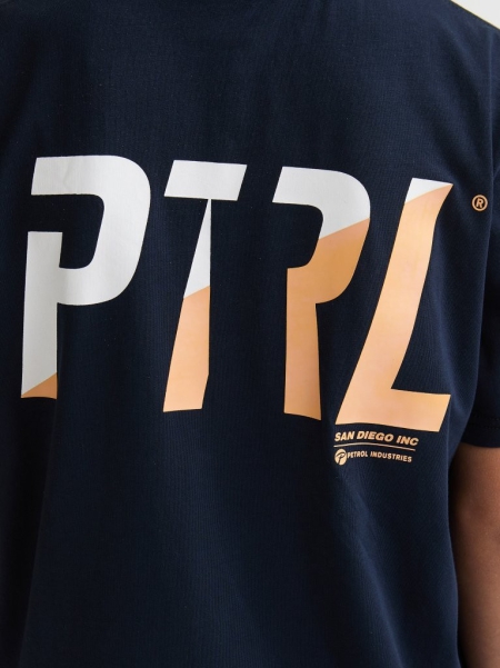 Petrol t-shirt classic print navy blue (B-1060-TSR712-5178)