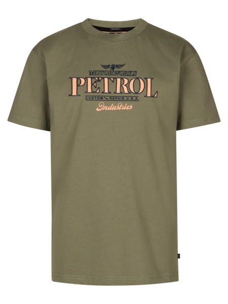 Petrol t-shirt classic print sage (B-1060-TSR600-6179)
