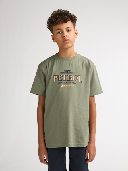 Petrol t-shirt classic print sage (B-1060-TSR600-6179)