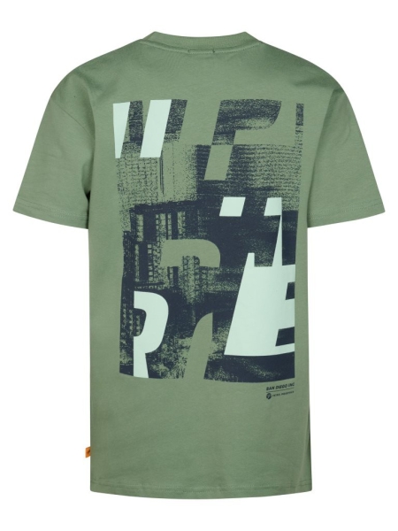 Petrol t-shirt classic photo print sage (B-1060-TSR676-6179)