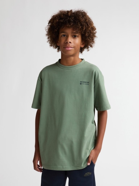 Petrol t-shirt classic photo print sage (B-1060-TSR676-6179)